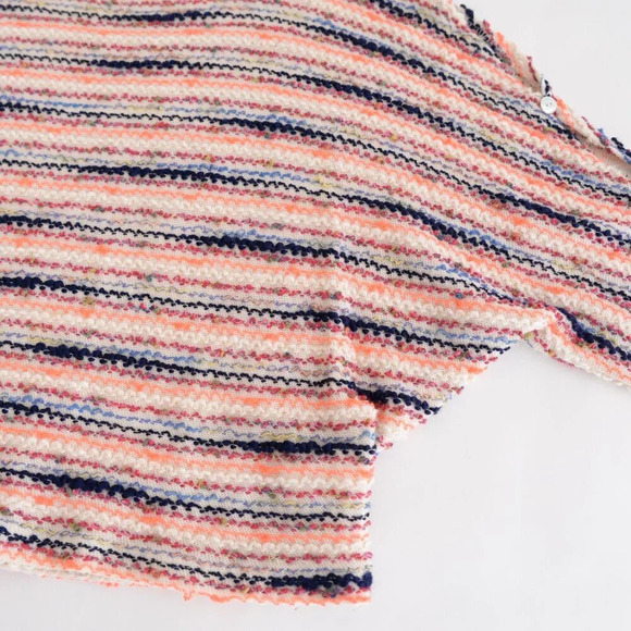 Anthropologie 9-His Stcl Orange Navy Knit Postmark Spacedye Threaded Sweater XS - Picture 6 of 11